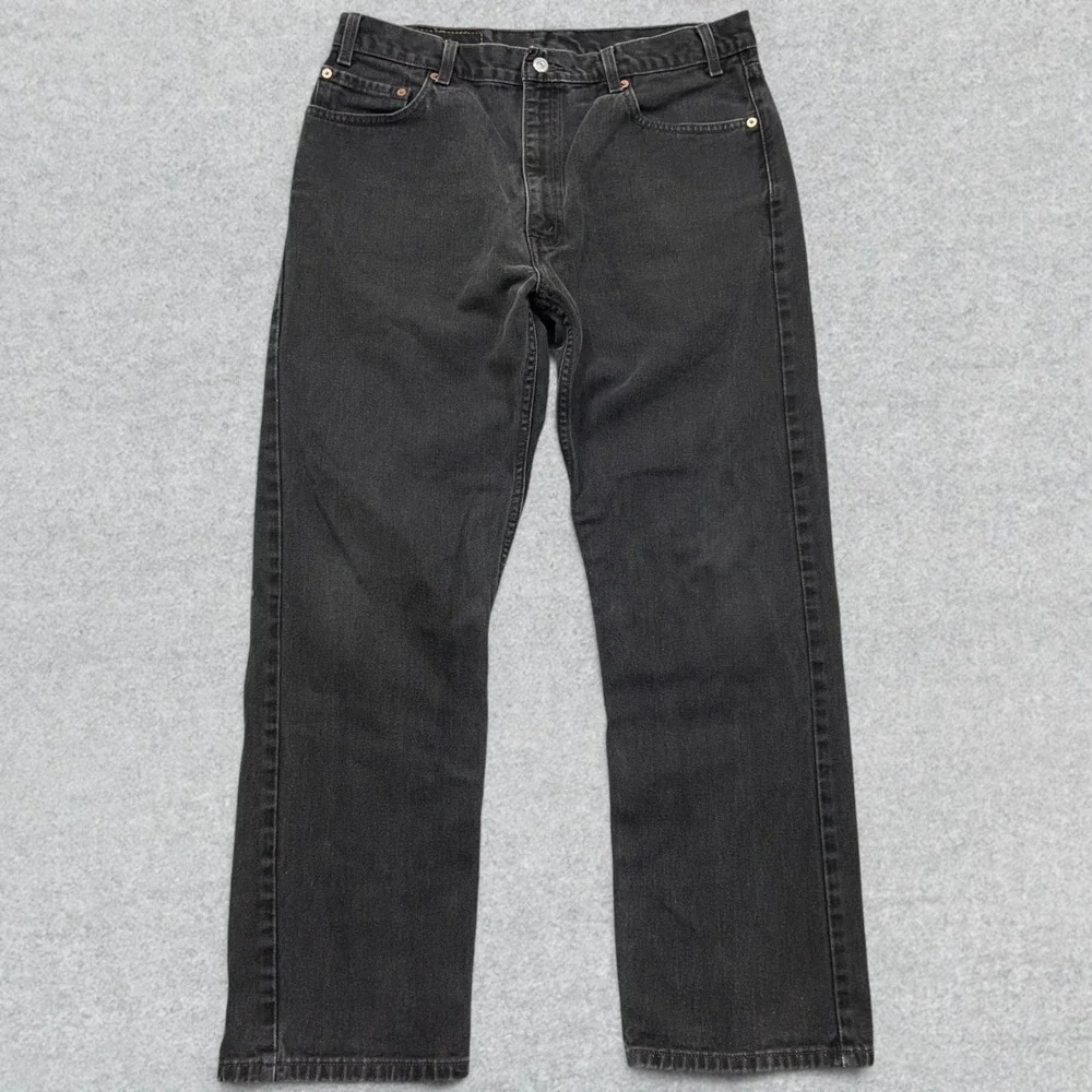 Vintage Levi's 505 Jeans Men's 35x29 Black Fade Regular Fit Straight Grunge 2002